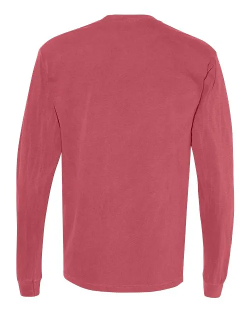 Comfort Colors Garment-Dyed Heavyweight Long Sleeve Pocket T-Shirt 4410 Chambray