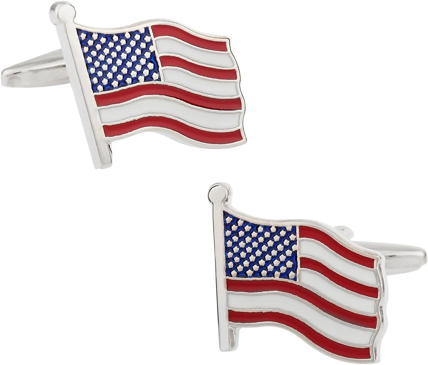 Cuff-Daddy American Flag Cufflinks with Presentation Jewelry Box Wedding Cufflinks for Shirt Accessories Mens Cuff Link Dress Shirt Business Attire Partnerships