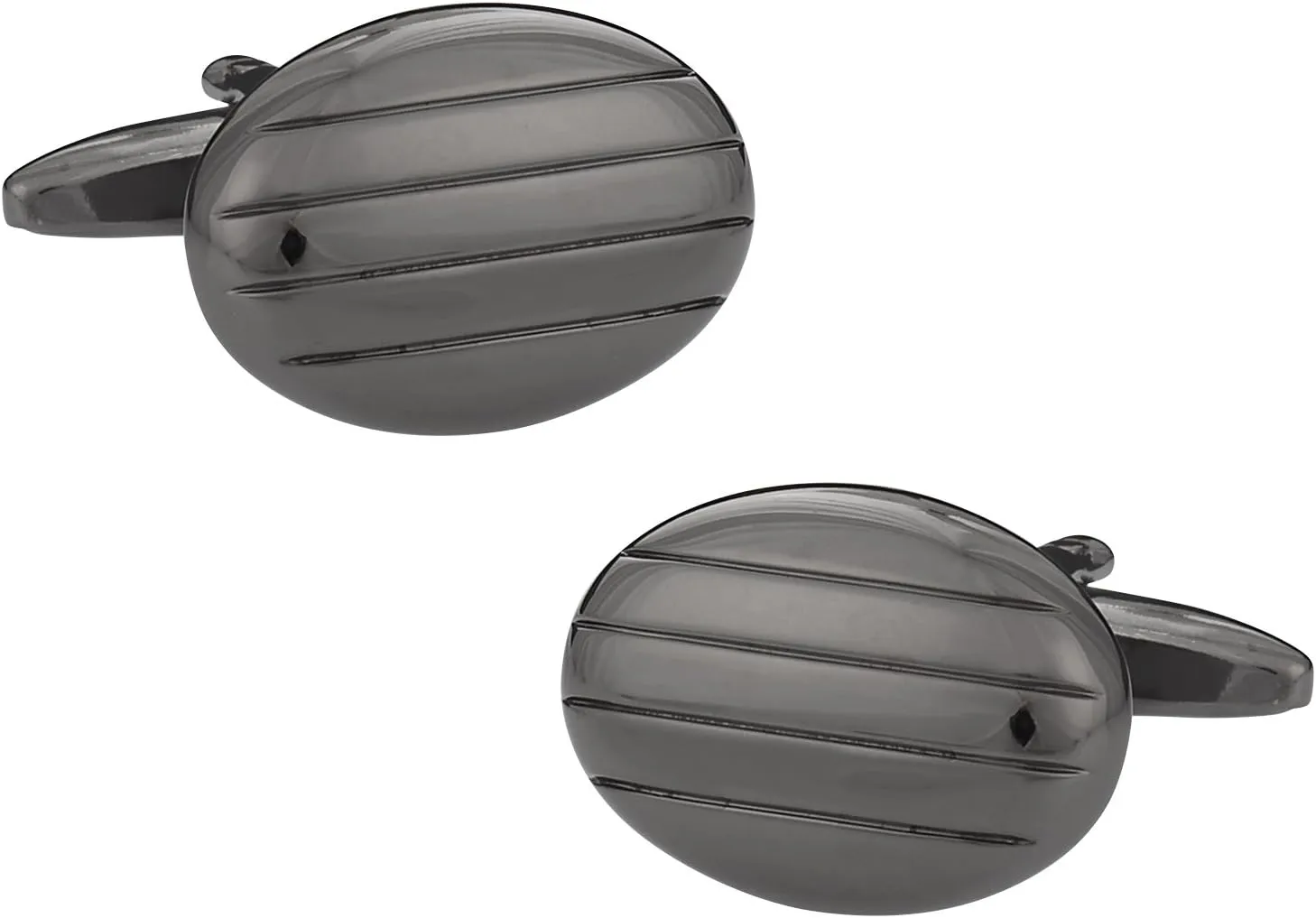 Cuff-Daddy Oval Gunmetal Cufflinks with Presentation Box