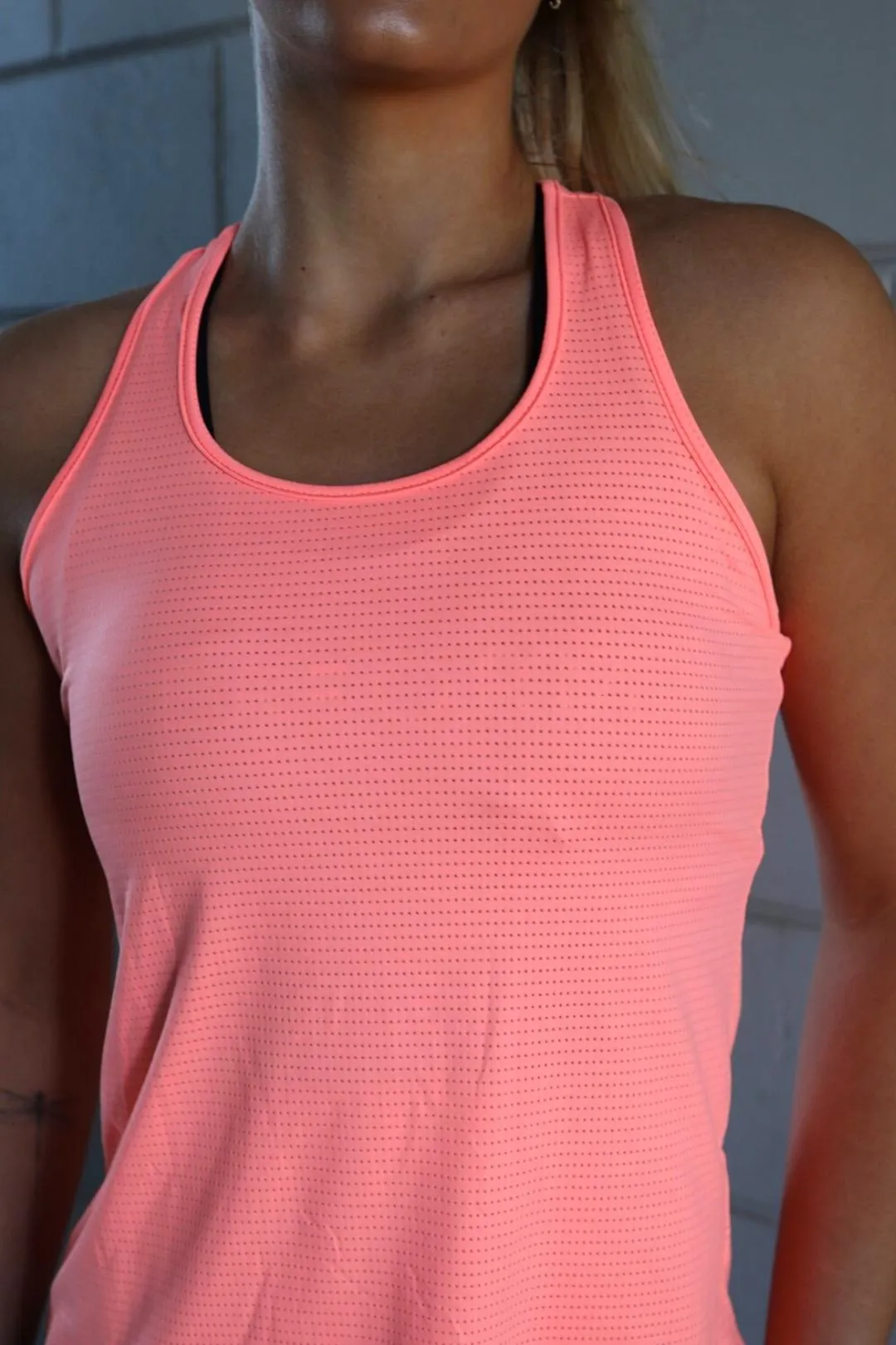 Energy Racerback Singlet - Neon Peach