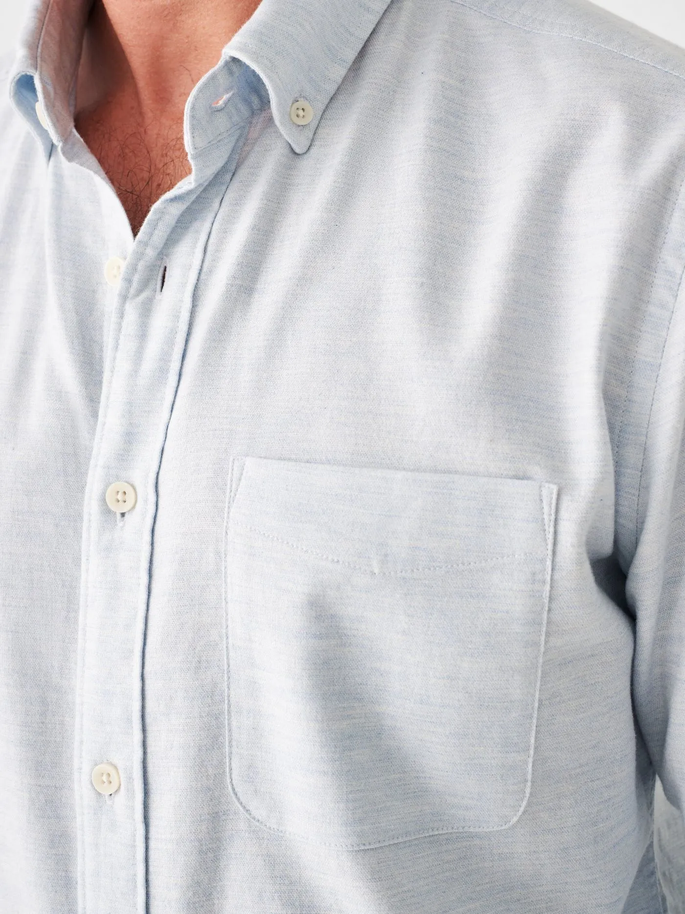 Faherty Stretch Oxford Shirt 2.0 in Blue Heather