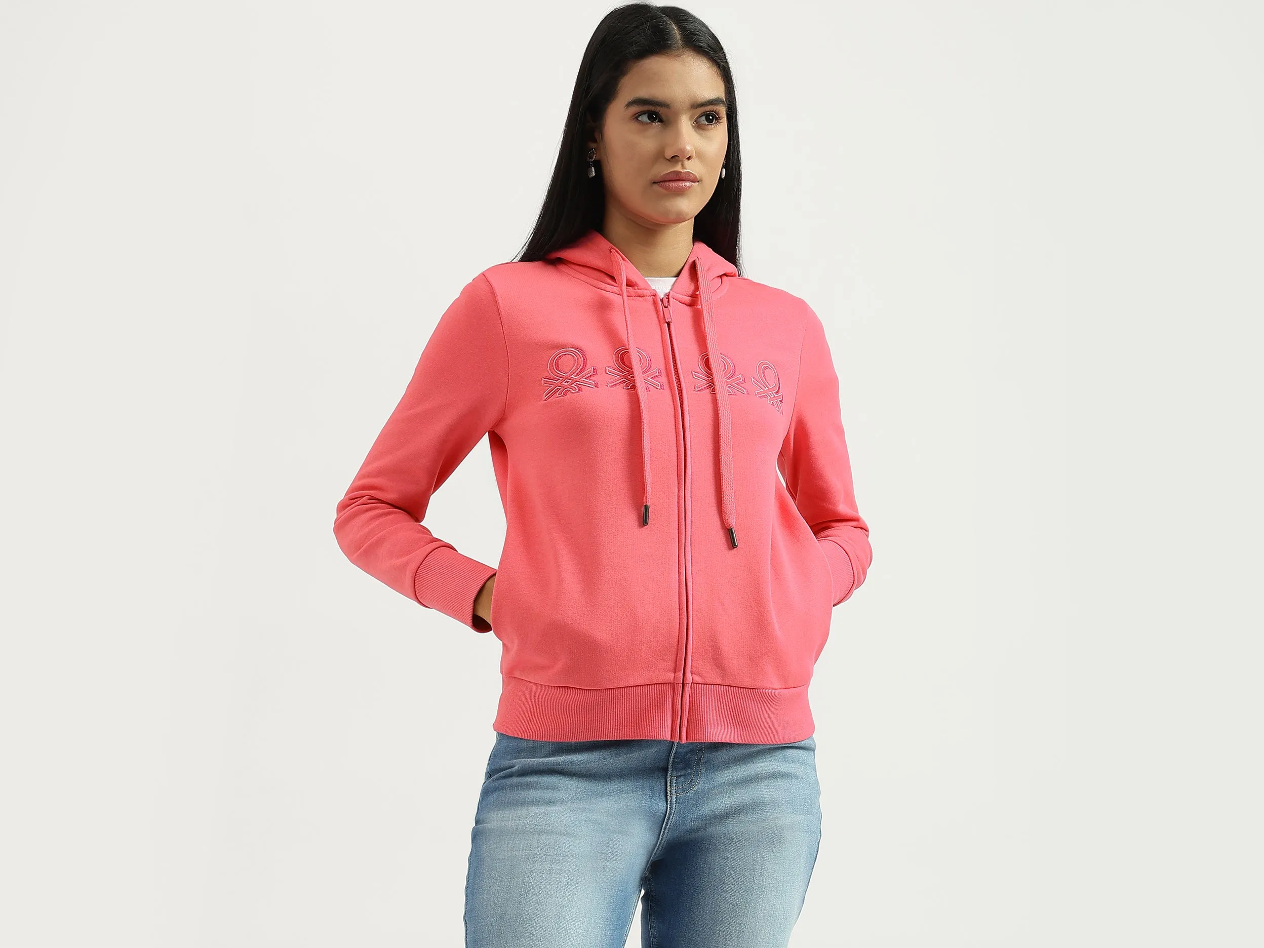 Hooded Neck Embroidered Sweatshirts
