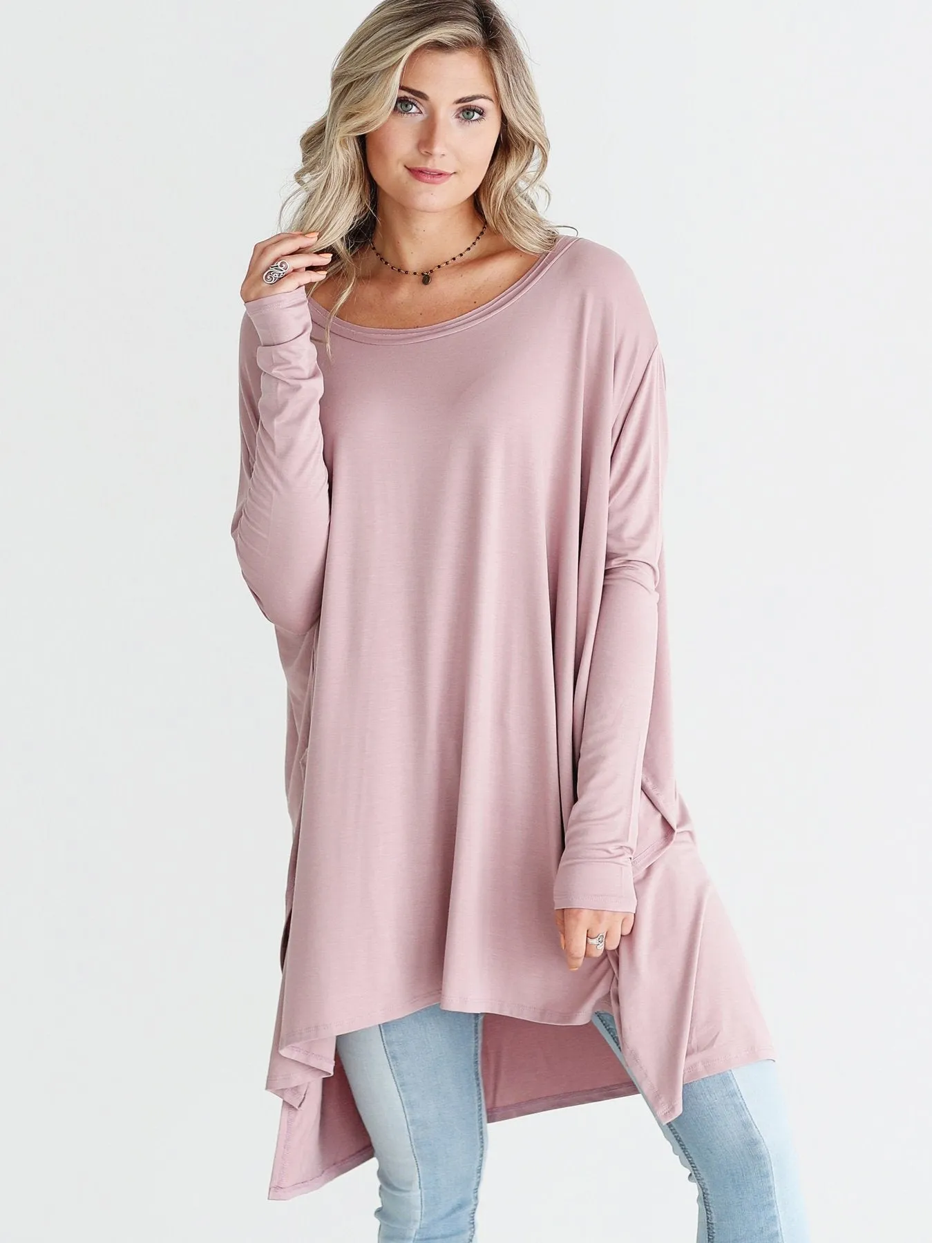 Mauve Dlmn Oversized Tee