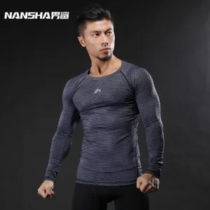 Mens Fitness Long Sleeves  T Shirt