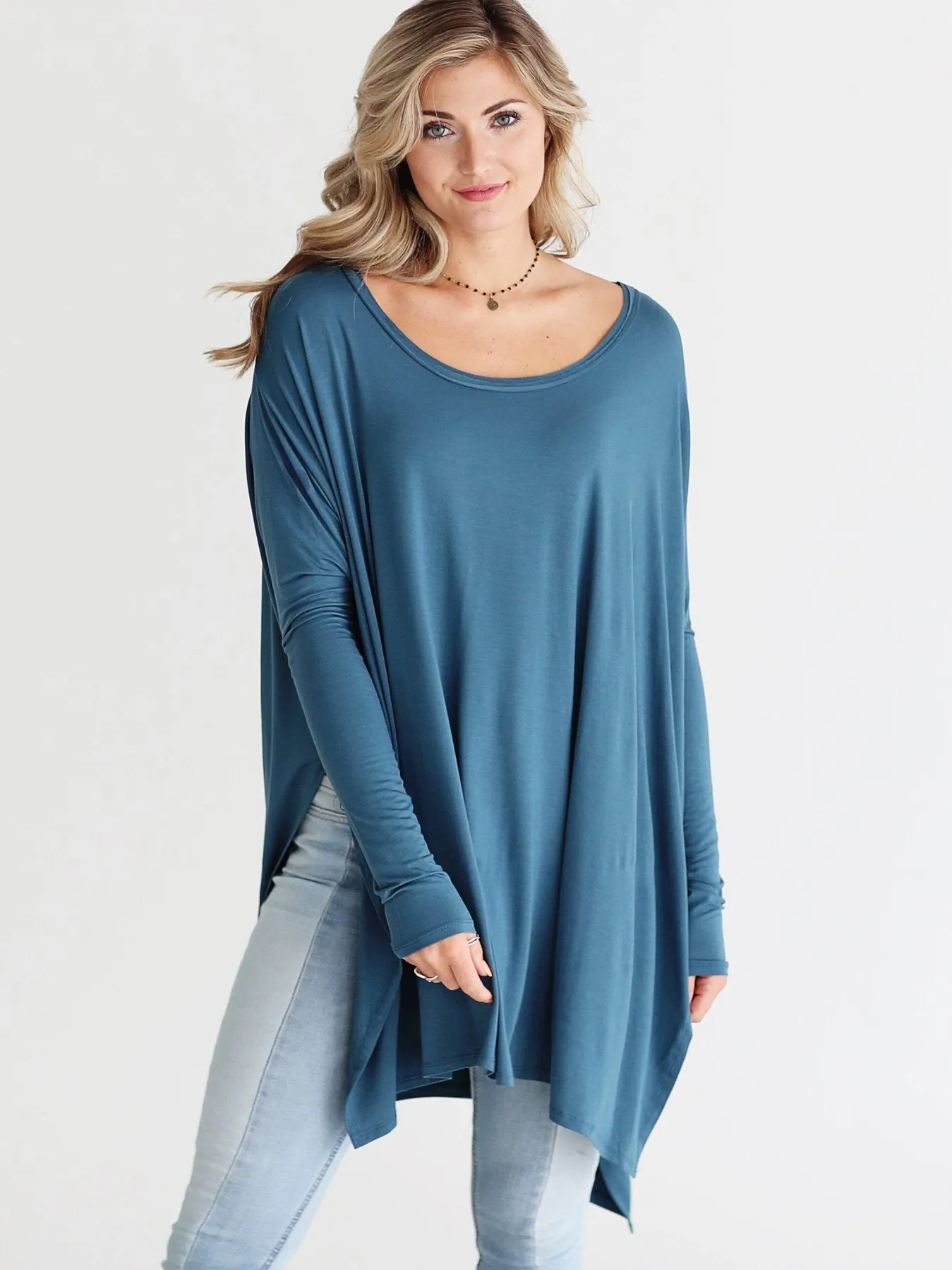 Midnight Teal Dlmn Oversized Tee