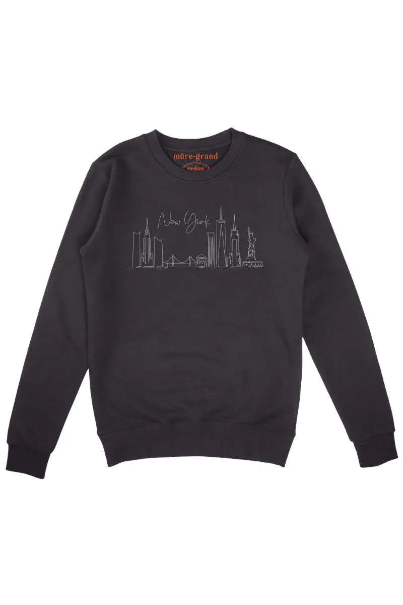 New York Skyline Embroidered Sweatshirt
