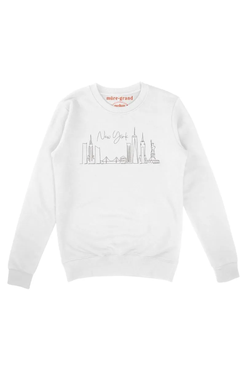 New York Skyline Embroidered Sweatshirt