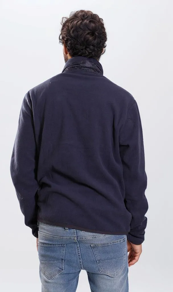 o201930-HALF-ZIP FLEECE JACKET - NAVY BLUE