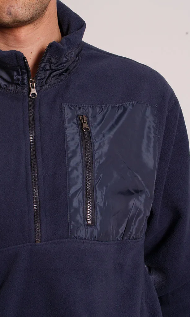 o201930-HALF-ZIP FLEECE JACKET - NAVY BLUE