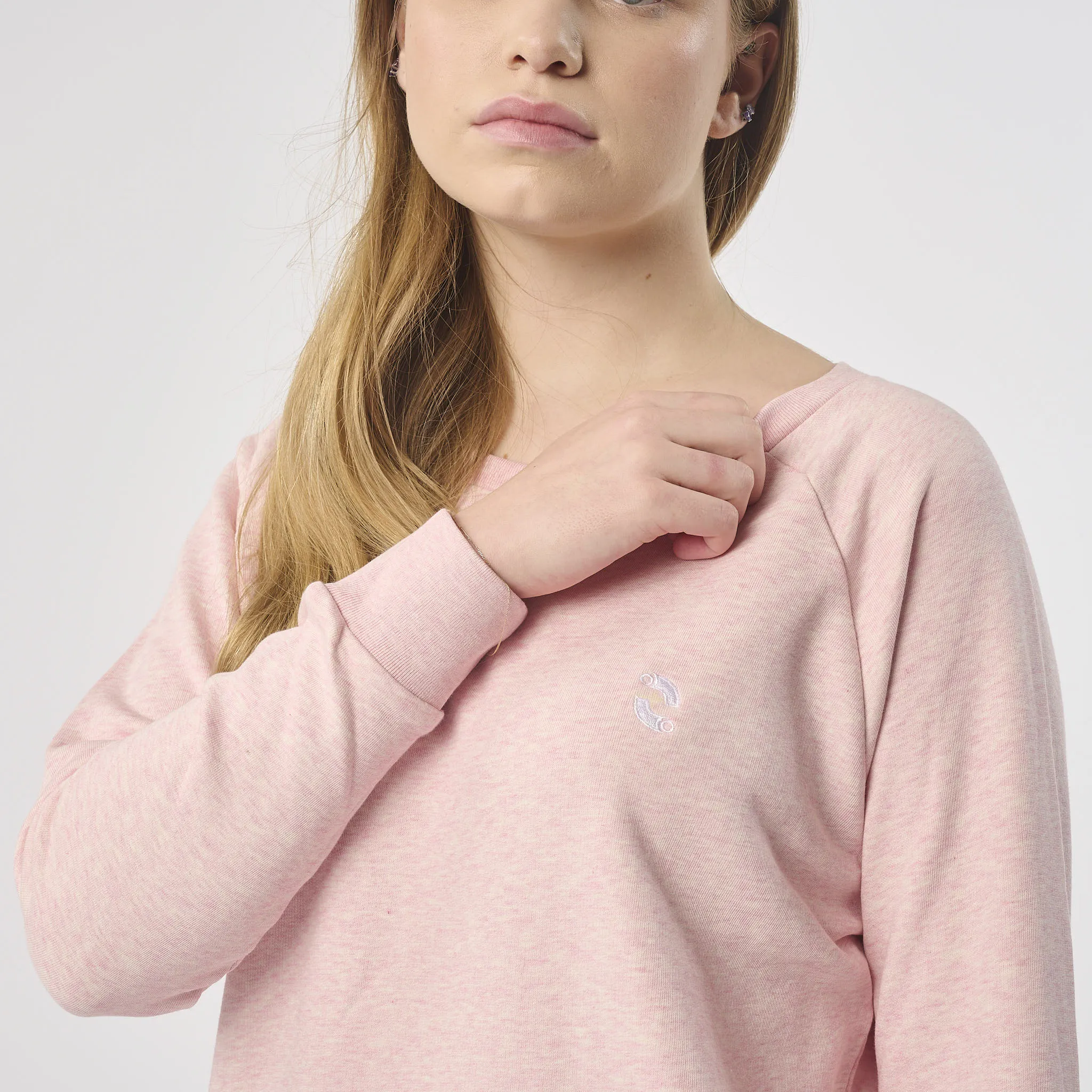 Omnitau Women's Organic Cotton Oversized Style Sweatshirt - Light Pink