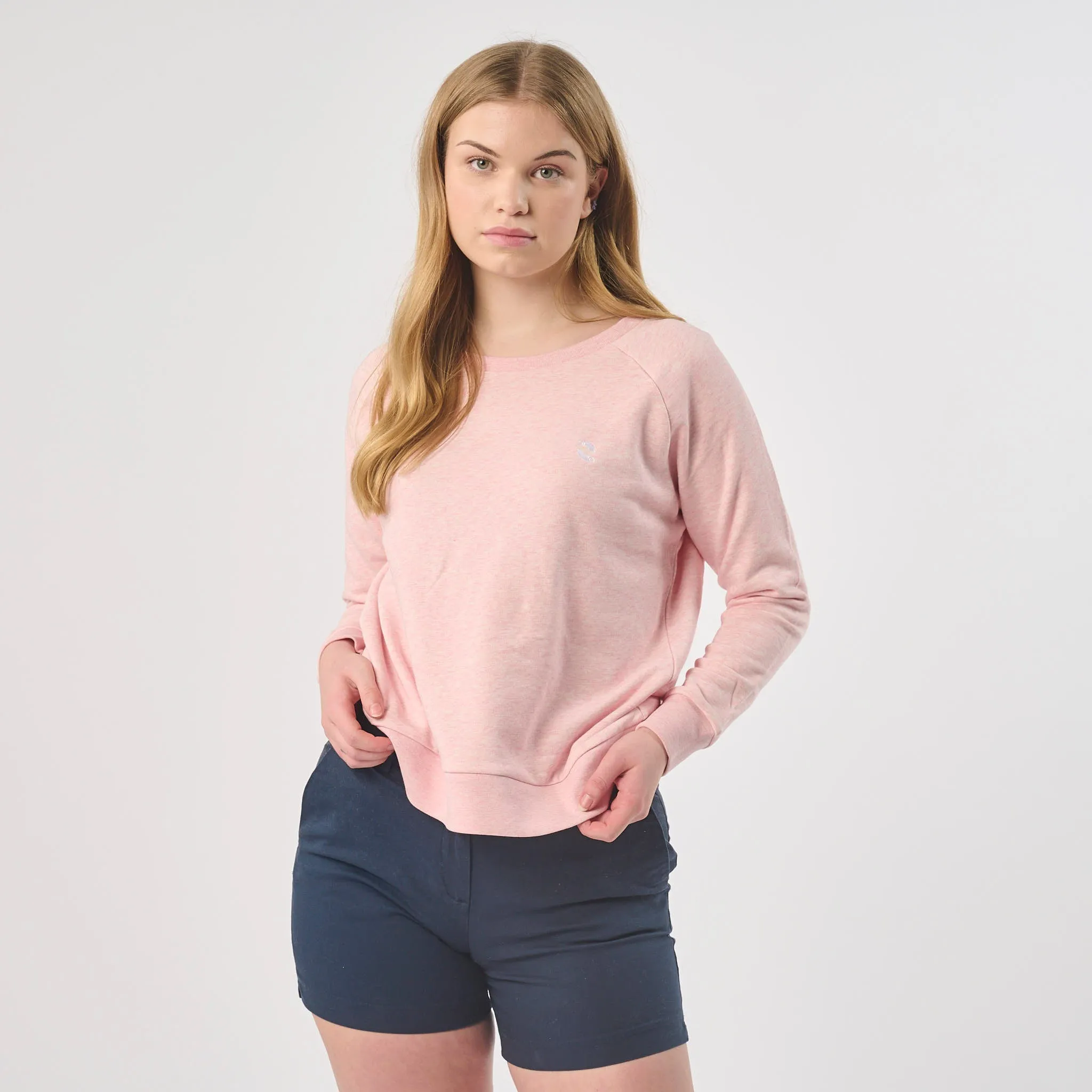 Omnitau Women's Organic Cotton Oversized Style Sweatshirt - Light Pink