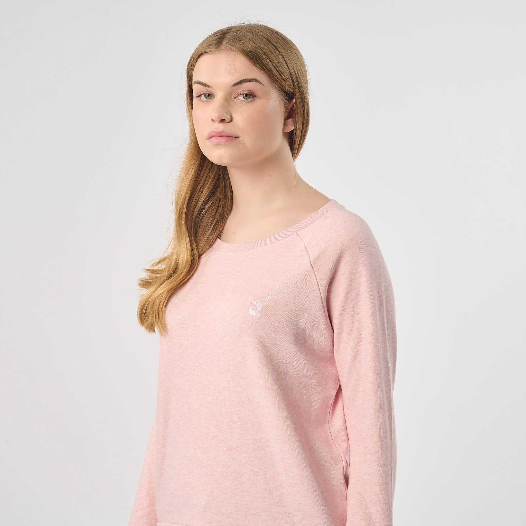 Omnitau Women's Organic Cotton Oversized Style Sweatshirt - Light Pink
