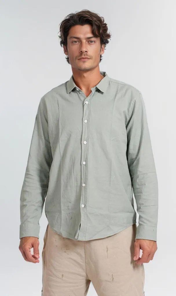 R206394 -Light Green Button-Up Shirt