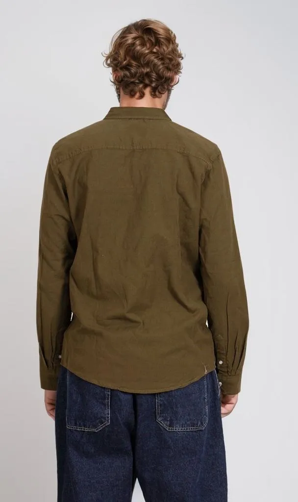 R206395-R206395 - Button-Up Shirt - Olive Green