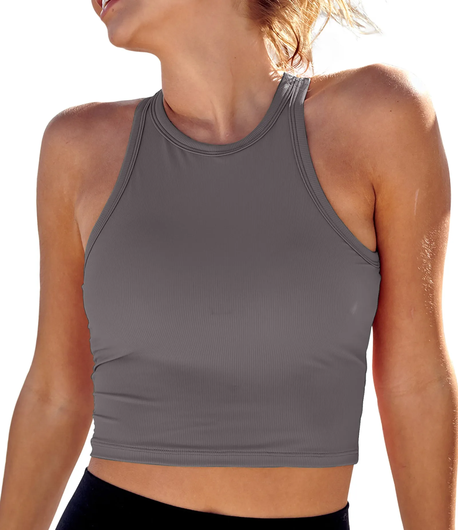 Sleeveless Sports Bra Racerback Workout Top