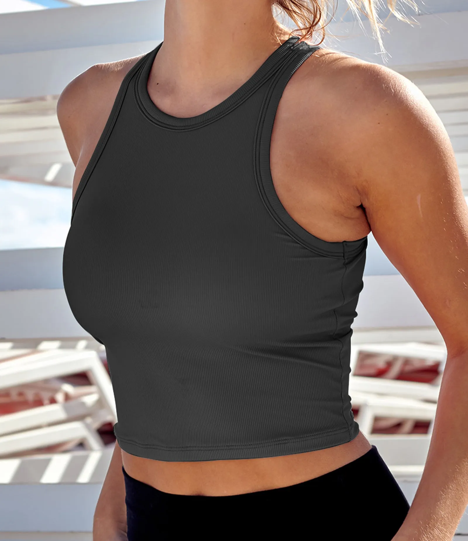 Sleeveless Sports Bra Racerback Workout Top