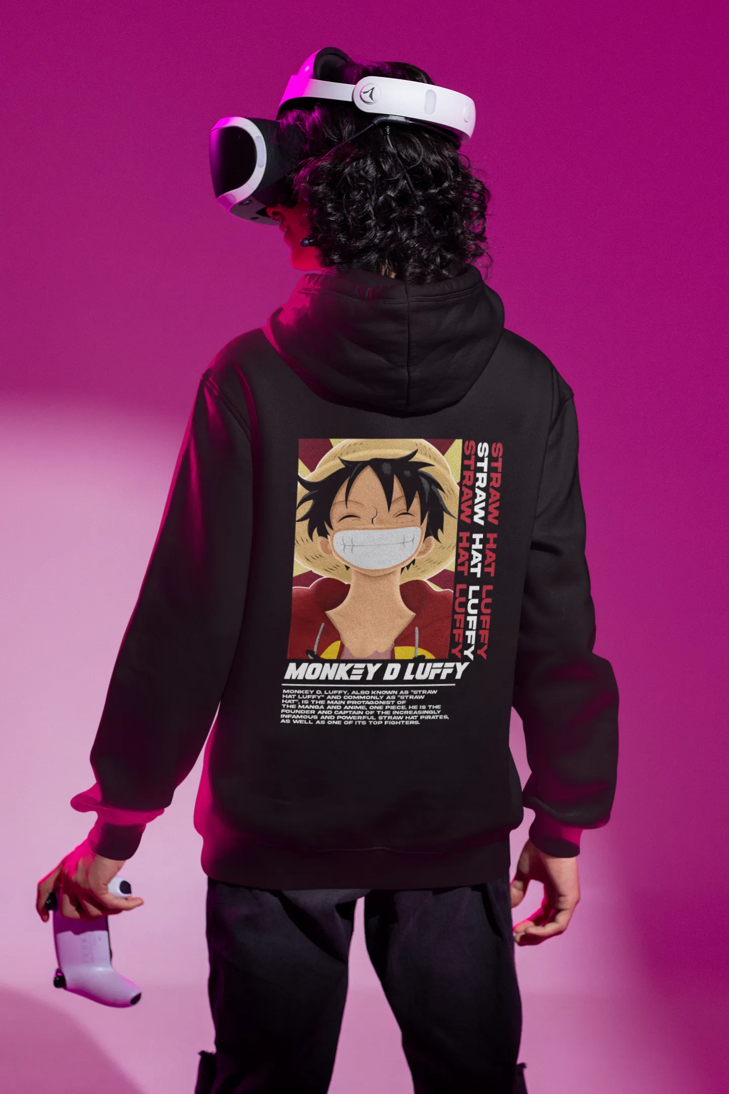 The Pirate King- Monkey D Luffy- (Double Sided Print): Anime: WINTER HOODIES