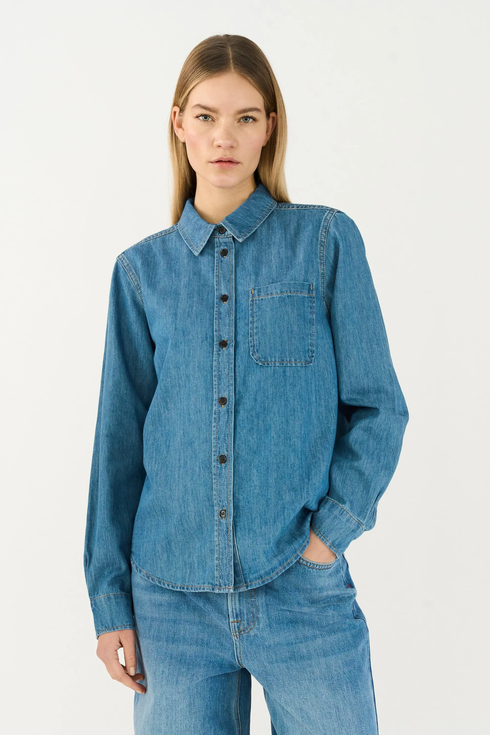 TRW-Hepburn LS Shirt Wash Bright Boston