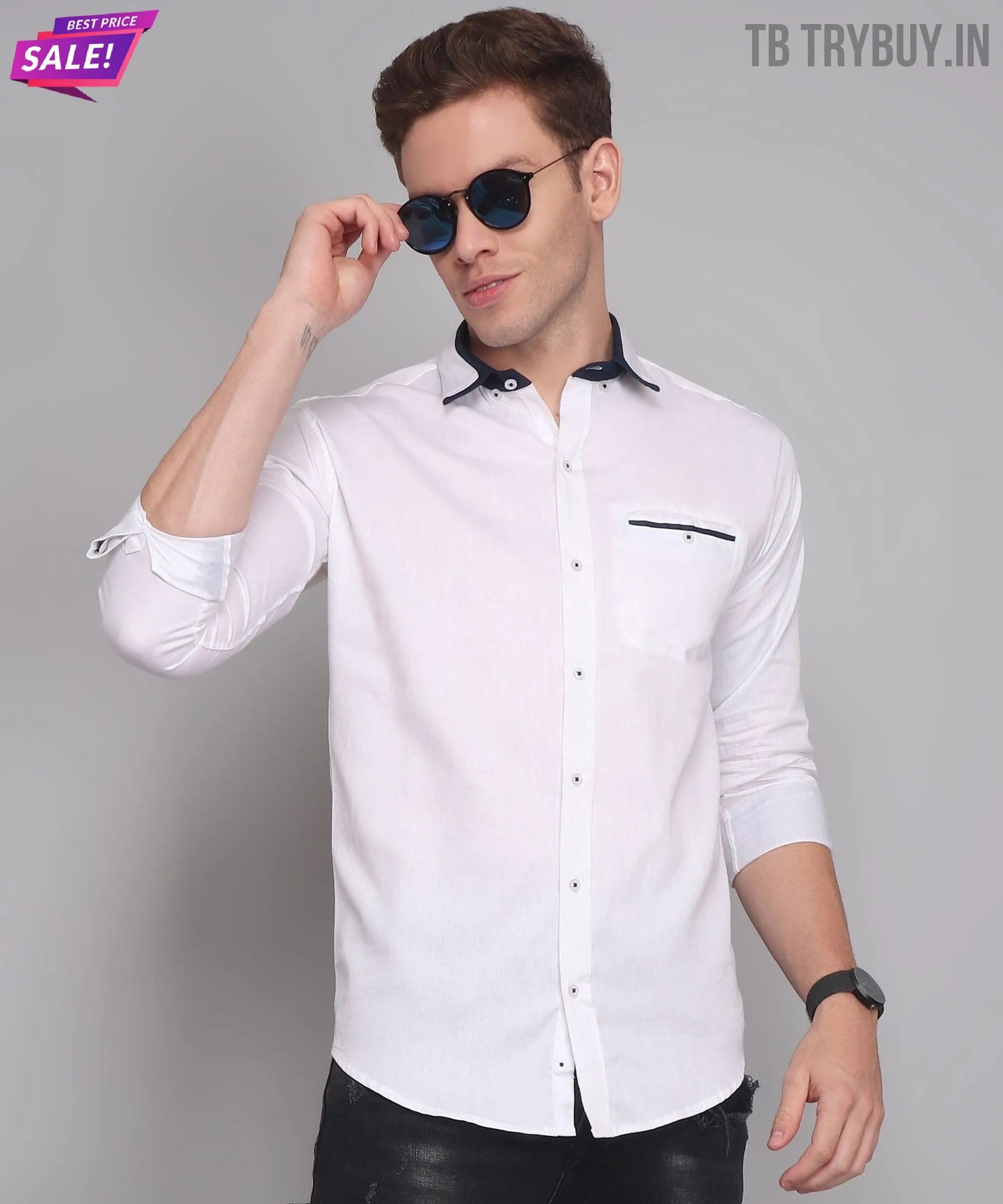 White Shirt for Men | 100% Cotton