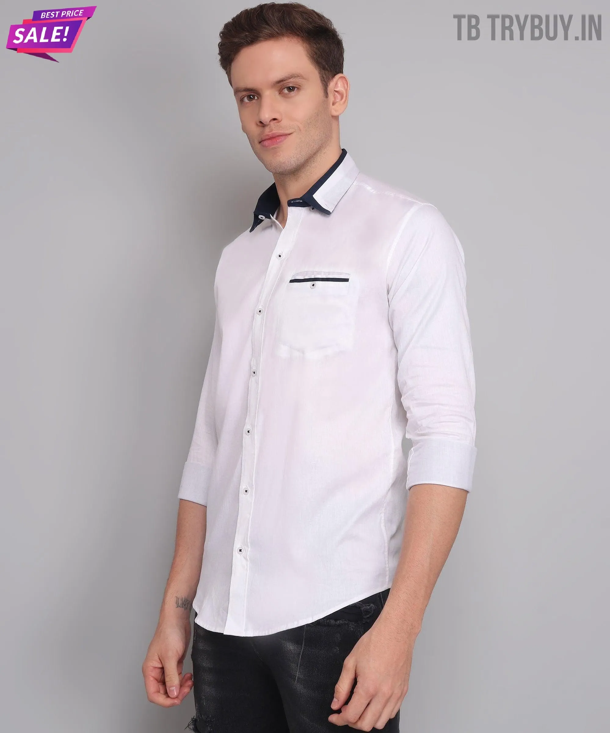 White Shirt for Men | 100% Cotton