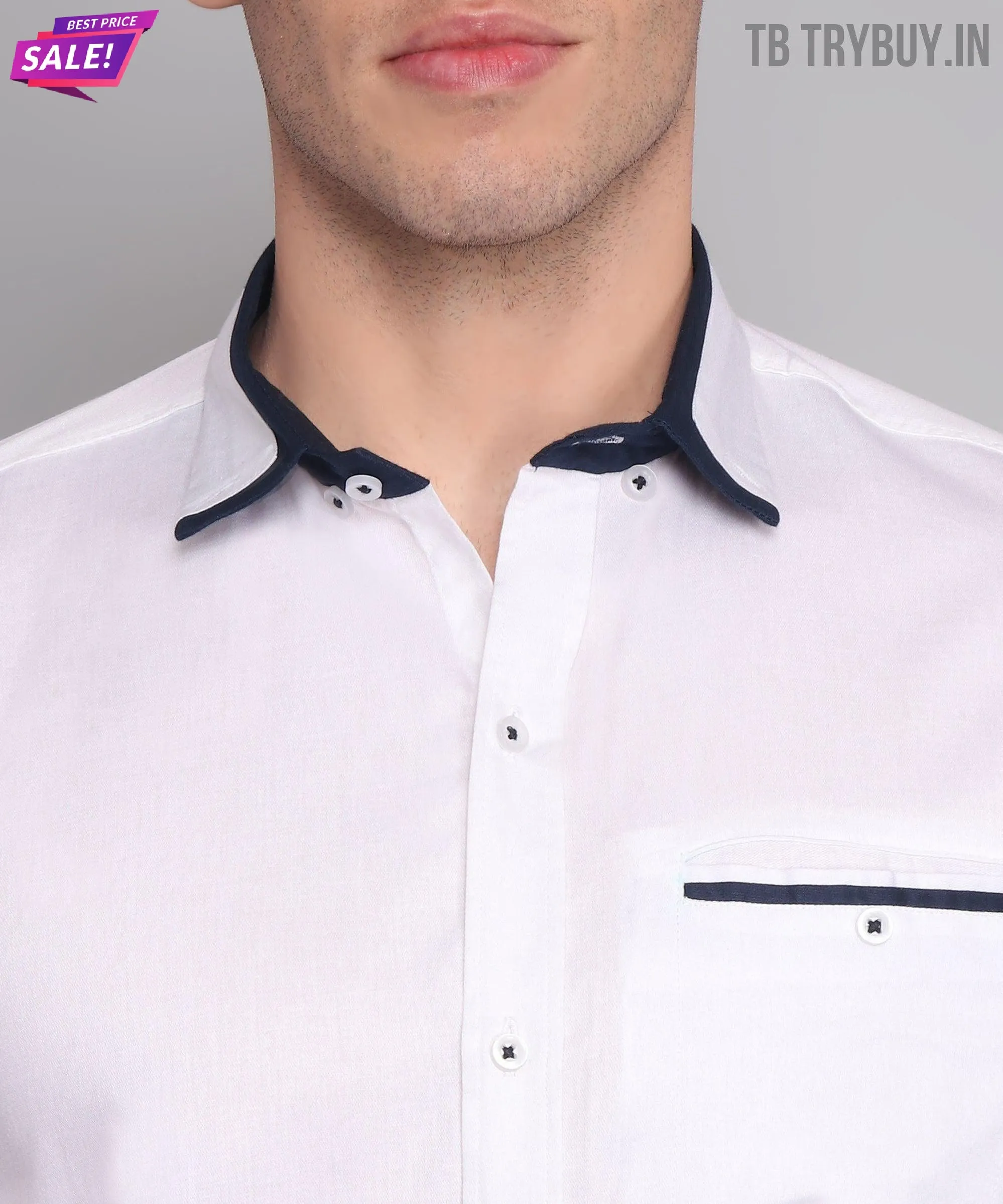 White Shirt for Men | 100% Cotton