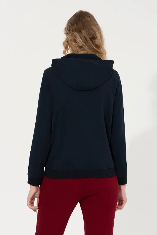 Womens Hoodie Navy Blue