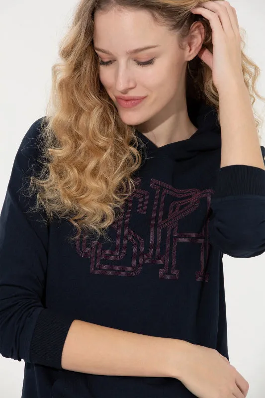 Womens Hoodie Navy Blue