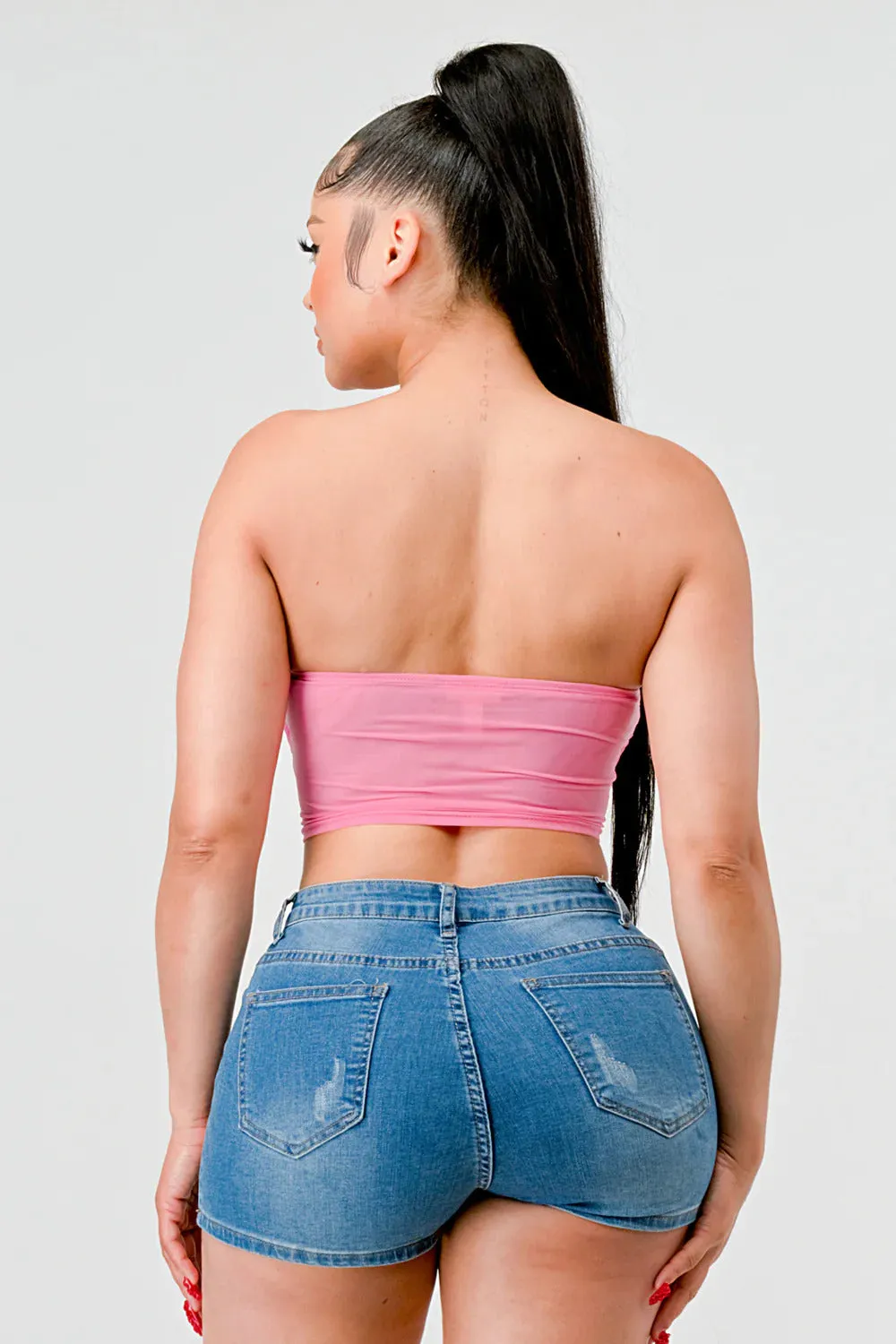 Women's Luxe super stretch mesh layered corset bustier