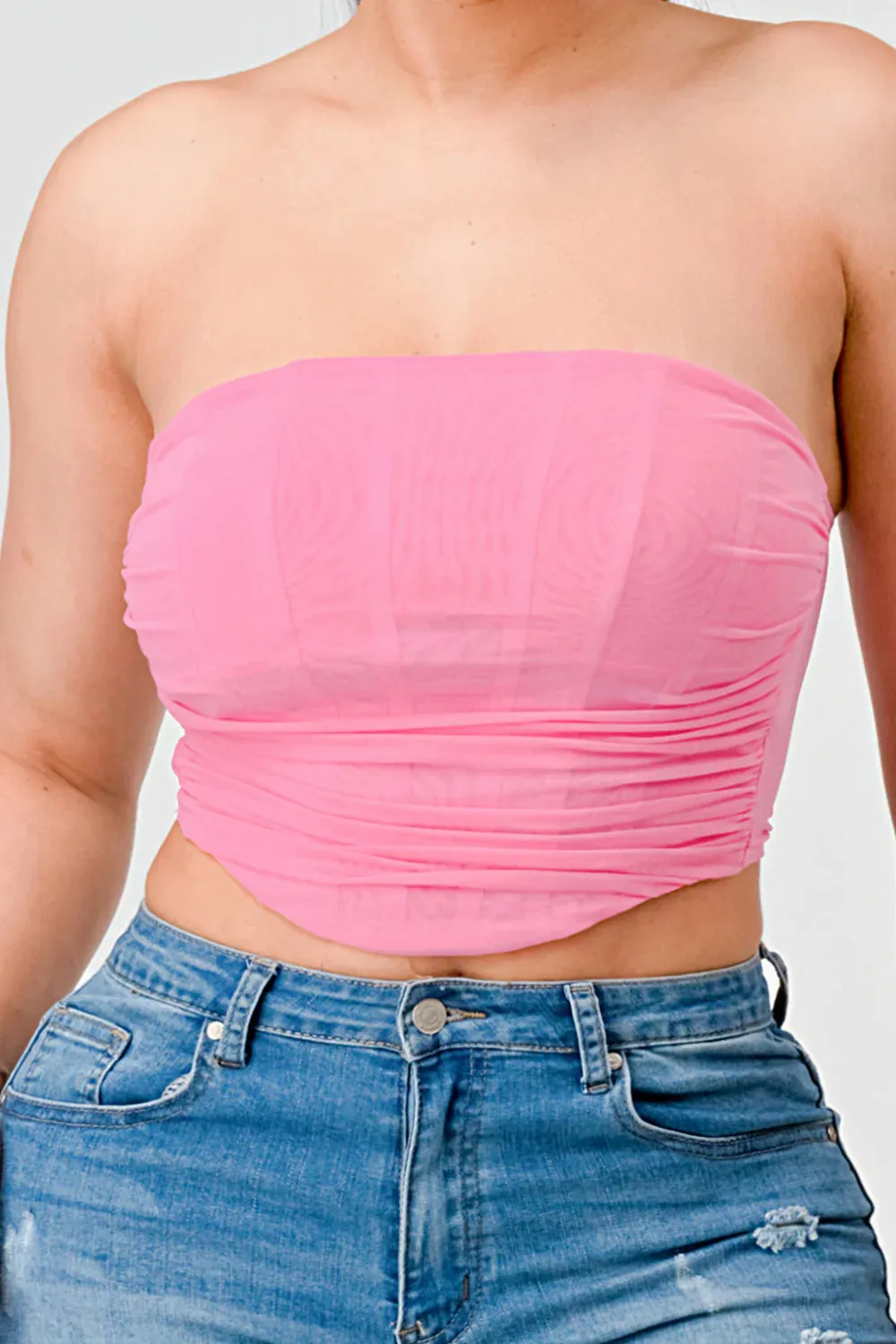 Women's Luxe super stretch mesh layered corset bustier