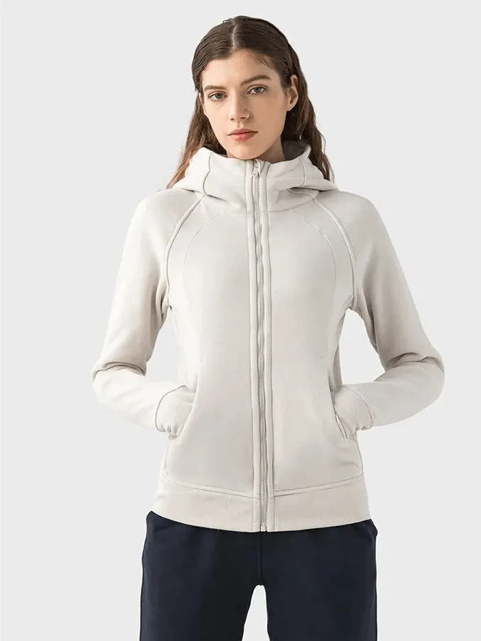 Zip-Up Athletic Fleece Hoodie for Women - SF1919